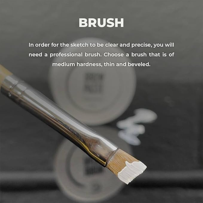 Brow Mapping Kit with White Brow Paste [Large 15g Bottle] White Brow Mapping String [30 m ] and 2 Eyebrow Brush Set for Microblading Supplies, PMU Supplies and Brow Brush Microblading Kit; Brow brush
