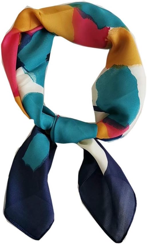 FONYVE Silk Feeling Scarf Medium Square Satin Head Scarf for Women 27.5 × 27.5 inches