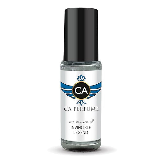 CA Perfume Impression of Invincible Legend for Men Perfume Oil Woody Aromatic Scent Long Lasting Cologne for Men Travel Size Mini Perfume Sample TSA Ready Body Oil Roll-on 0.14 Fl Oz 4ml