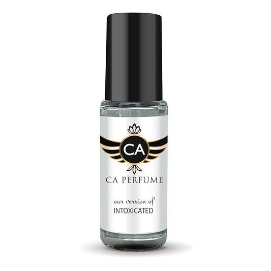 CA Perfume Impression of Intoxicated Unisex Fragrance Oil Aromatic Spicy Scent Long Lasting Perfumes for Women & Men Travel Size TSA Ready Mini Parfum Body Oil Roll-on 0.14 Fl Oz 4ml