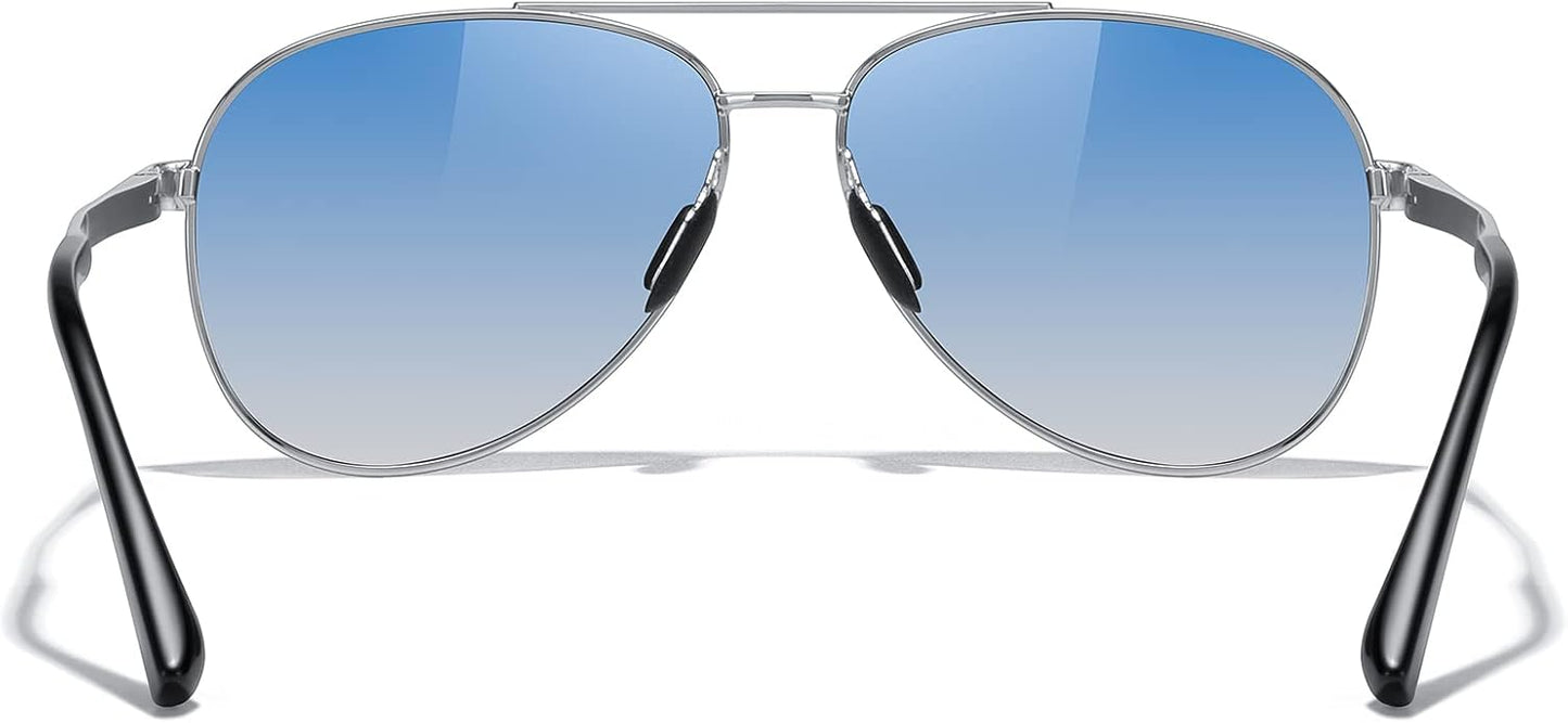 MERRY'S Aviator Sunglasses for Men Women - Polarized Driving Sun glasses Mirrored Lens UV 400 Protection 58 MM