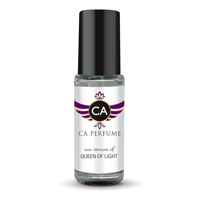 CA Perfume Originals Queen Of Light Unisex Fragrance Oil Floral Fruity Gourmand Scent Long Lasting Perfumes for Women & Men Travel Size TSA Ready Mini Parfum Body Oil Roll-on 0.14 Fl Oz 4ml