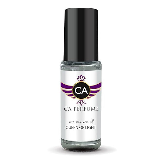 CA Perfume Originals Queen Of Light Unisex Fragrance Oil Floral Fruity Gourmand Scent Long Lasting Perfumes for Women & Men Travel Size TSA Ready Mini Parfum Body Oil Roll-on 0.14 Fl Oz 4ml