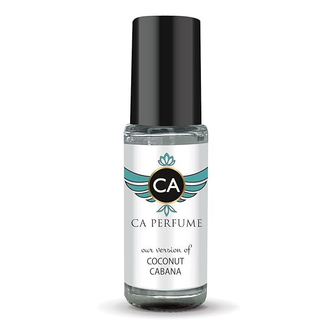 CA Perfume Originals Coconut Cabana for Women Fragrance Oil Floral Fruity Scent Long Lasting Perfumes for Women Travel Size TSA Ready Mini Parfum Body Oil Roll-on 0.14 Fl Oz 4ml