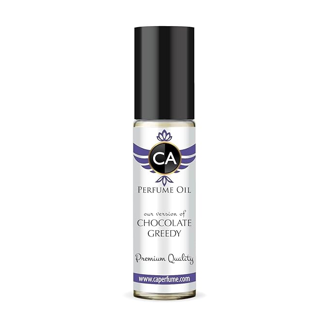 CA Perfume Impression of Chocolate Greedy Unisex Eau De Parfum Amber Vanilla Scent Long Lasting Unisex Fragrance Travel Size TSA Ready for Day and Night Wear 0.33 Fl Oz 10ml