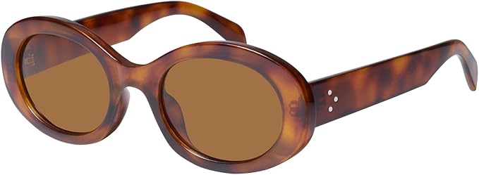 mosanana Oval Retro Trendy Sunglasses for Women 90s Style MS52371