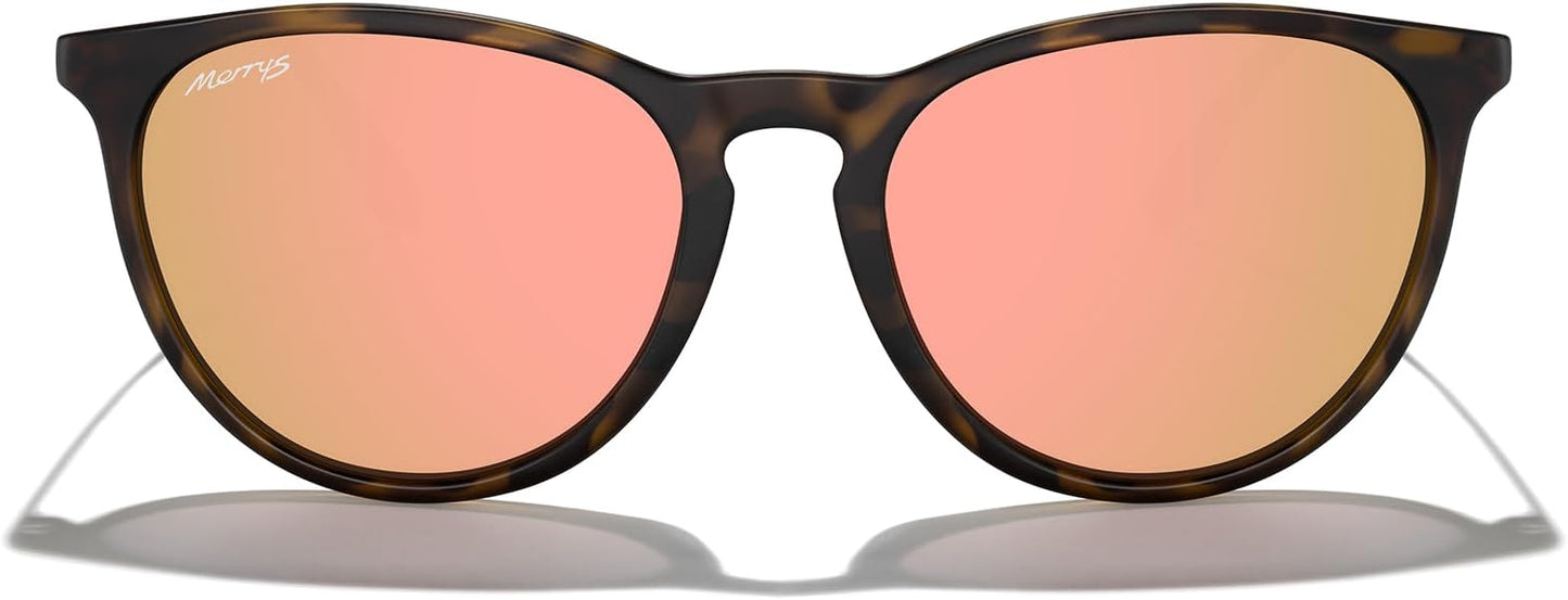 MERRY'S Vintage Polarized Sunglasses for Women Men Retro Round Mirrored Lens Sun glasses UV400