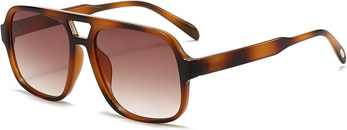 Retro Aviator Sunglasses for Women Men Trendy Classic 70s Square Aviator Sun Glasses Vintage Shades