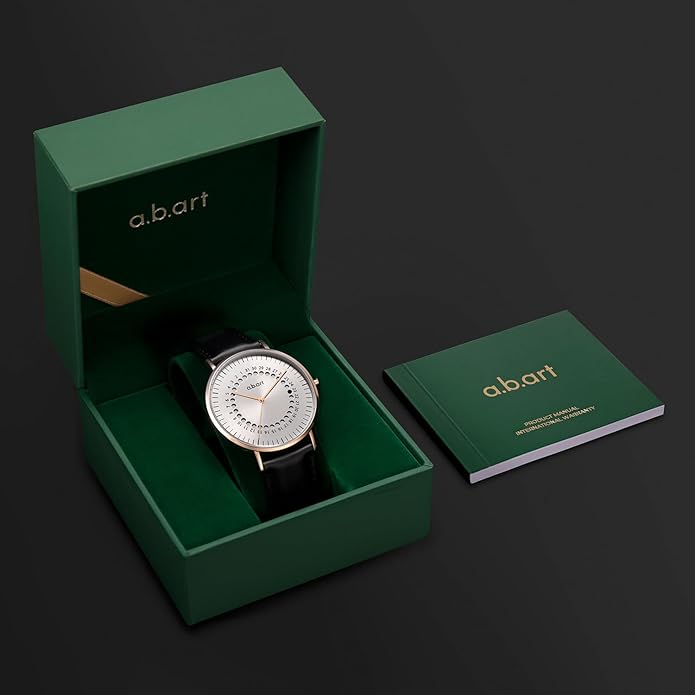 a.b.art Men's Quartz Watch, Swiss Parts Ronda Movement, Sapphire Crystal, Milanese Mesh Band, Ultra-Thin Design, 41mm Black Dial,Minimalist Bauhaus Style