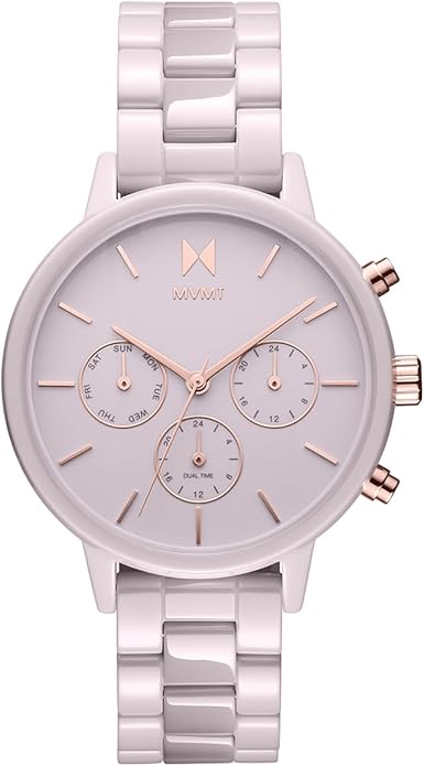 MVMT Nova - Dual Timezone Women’s Wristwatch - Minimalist Dress Watch for Women - 3 ATM/30 Meters Water-Resistant Timepiece - Stainless Steel Analog Women’s Watch with Interchangeable Bands - 38mm