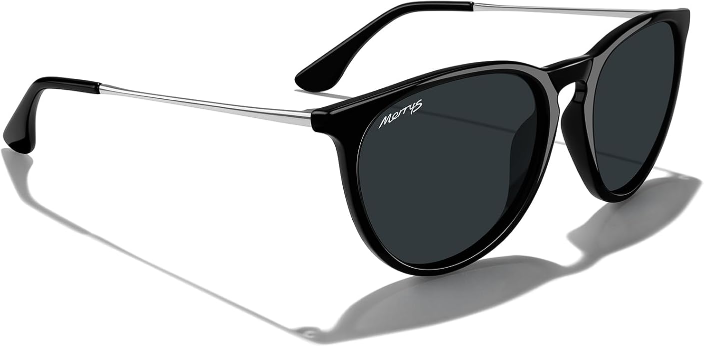 MERRY'S Vintage Polarized Sunglasses for Women Men Retro Round Mirrored Lens Sun glasses UV400