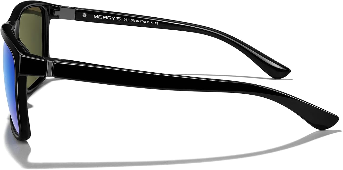 MERRY'S Rectangular Polarized Sports Sunglasses for Men Women Cycling Driving Fishing UV400 Protection S8225