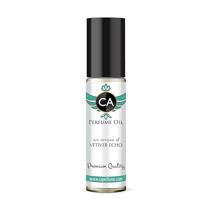 CA Perfume Originals Vetiver Echo Unisex Fragrance Oil Woody Scent Long Lasting Perfumes for Women & Men Travel Size TSA Ready Mini Parfum Body Oil Roll-on 0.33 Fl Oz 10ml