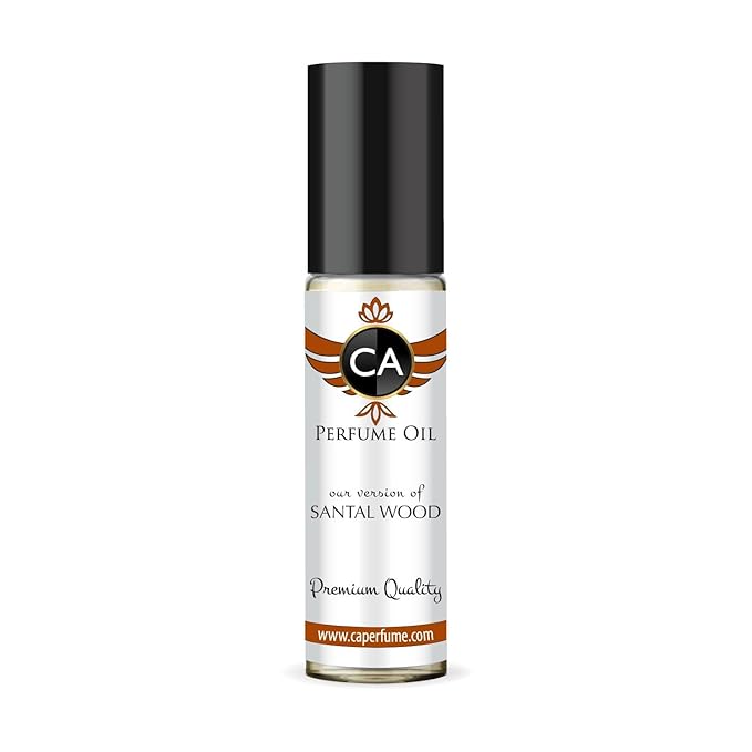 CA Perfume Impression of Santal Wood Unisex Fragrance Oil Amber Woody Scent Long Lasting Perfumes for Women & Men Travel Size TSA Ready Mini Parfum Body Oil Roll-on 0.33 Fl Oz 10ml