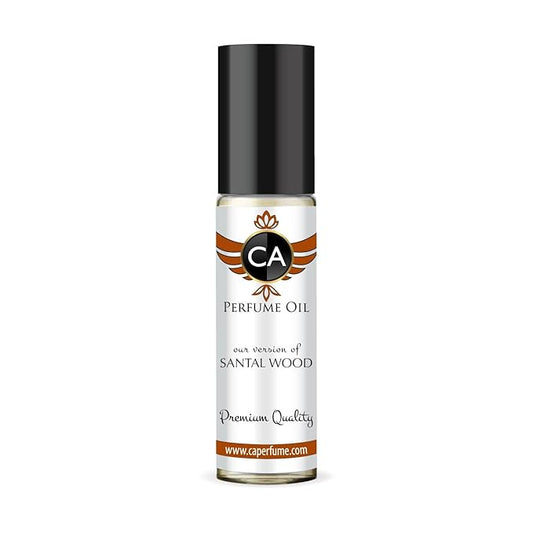 CA Perfume Impression of Santal Wood Unisex Fragrance Oil Amber Woody Scent Long Lasting Perfumes for Women & Men Travel Size TSA Ready Mini Parfum Body Oil Roll-on 0.33 Fl Oz 10ml