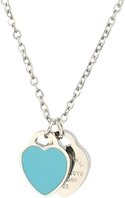 925 Sterling Silver Double Heart Necklace - Two Hearted Necklace With Chain - 14K Yellow Gold Double Hearts Pendant Necklace - Two Hearts