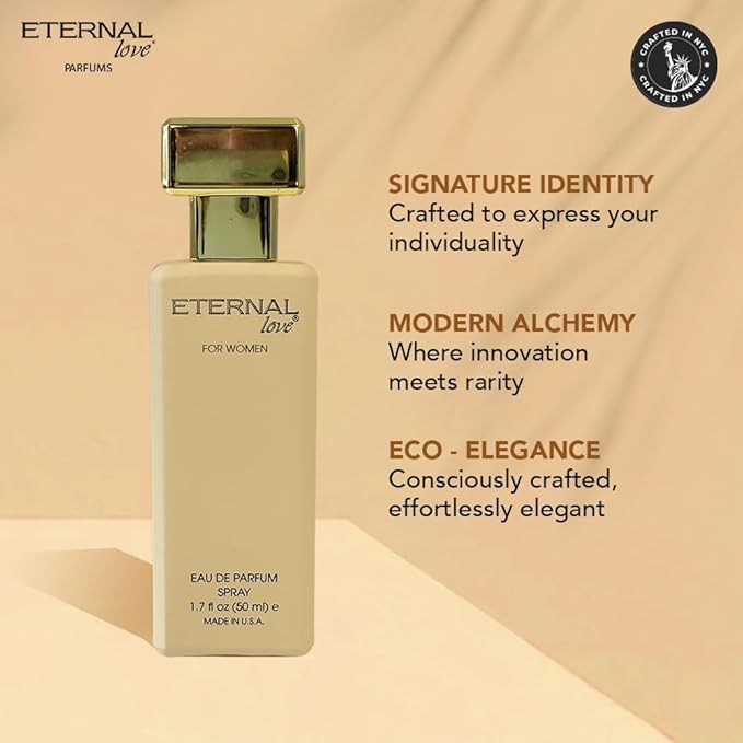Eternal Love for Women - Long Lasting Eau de Parfum Spray - Premium Floral Fragrance with Peach & Sandalwood - Soft Feminine Scent - 1.7oz