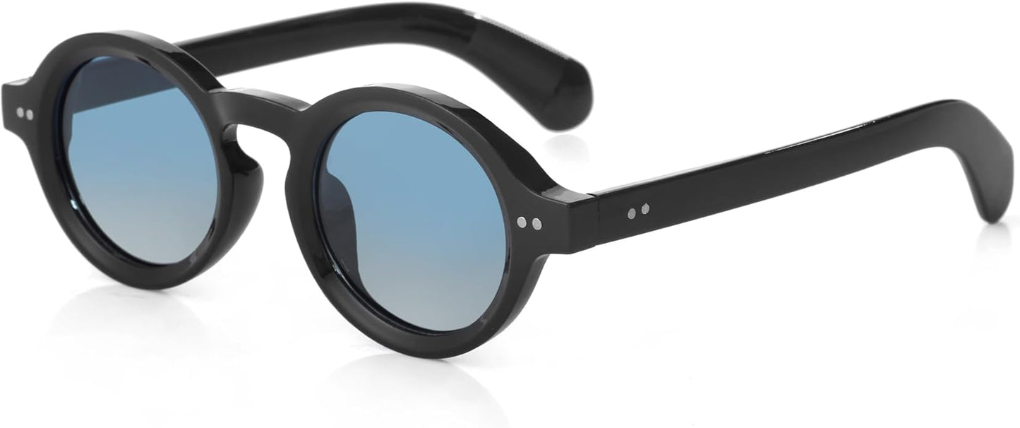 Trendy Round Polarized Sunglasses for Men Women Chunky Hippie Costume Sun Glasses 90s Circle Retro Style