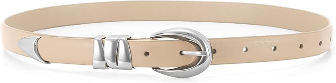 WHIPPY Women Skinny Leather Belt for Jeans Pants Dresses Ladies Fashion Waist Belt with Shiny Gold Buckle