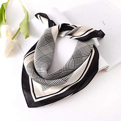 ANDANTINO 100% Real Mulberry Silk Scarf -21'' x 21''- Lightweight Neckerchief –Women Men Small Square Digital Printed Scarves