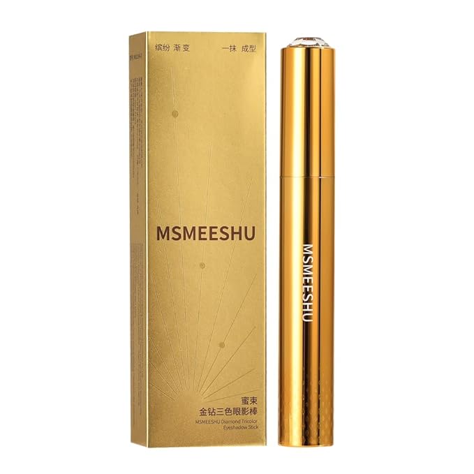 Eyeshadow Stick Makeup – Tri-Color Eye Shadow, Blendable Cream Glitter Eyeshadow Stick for Long-Wear Beauty Looks, Smudge-Resistant & Easy to Apply – Orange Brown Sparkle