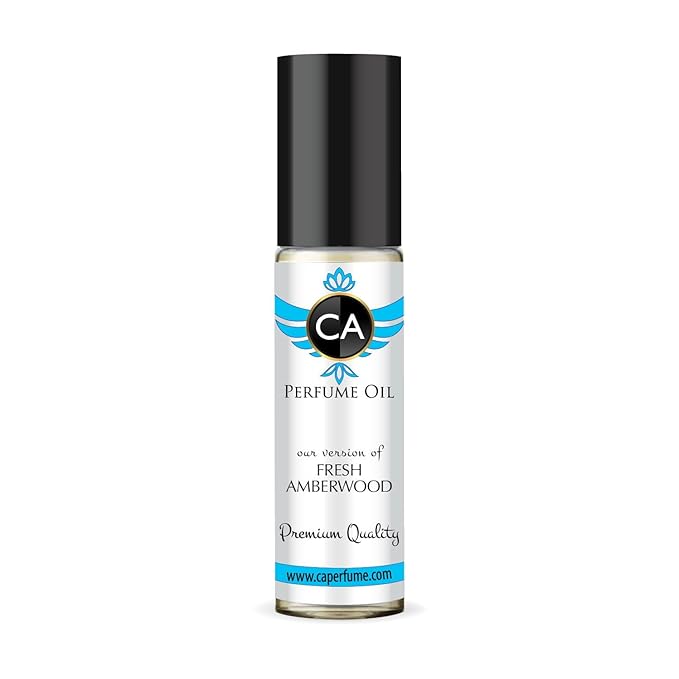 CA Perfume Originals Fresh Amberwood Unisex Fragrance Oil Amber Woody Scent Long Lasting Perfumes for Women & Men Travel Size TSA Ready Mini Parfum Body Oil Roll-on 0.33 Fl Oz 10ml
