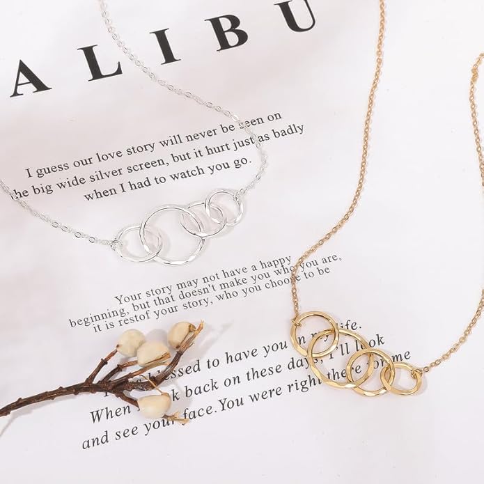 HOPE LOVE SHINE Mom Gift from Daughter - Sentimental, Meaningful Mother and Daughter Necklace, Jewelry, 14k Gold Plated Sterling Silver