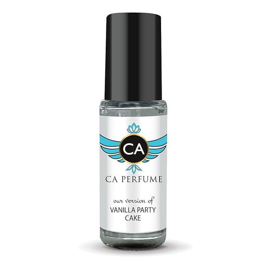 CA Perfume Originals Vanilla Party Cake Unisex Fragrance Oil Gourmand Scent Long Lasting Perfumes for Women & Men Travel Size TSA Ready Mini Parfum Body Oil Roll-on 0.14 Fl Oz 4ml