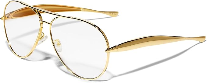 Retro Gold Aviator Sunglasses for Women Men, 2025 Metal Oversized 70s Aviators Sun Glasses