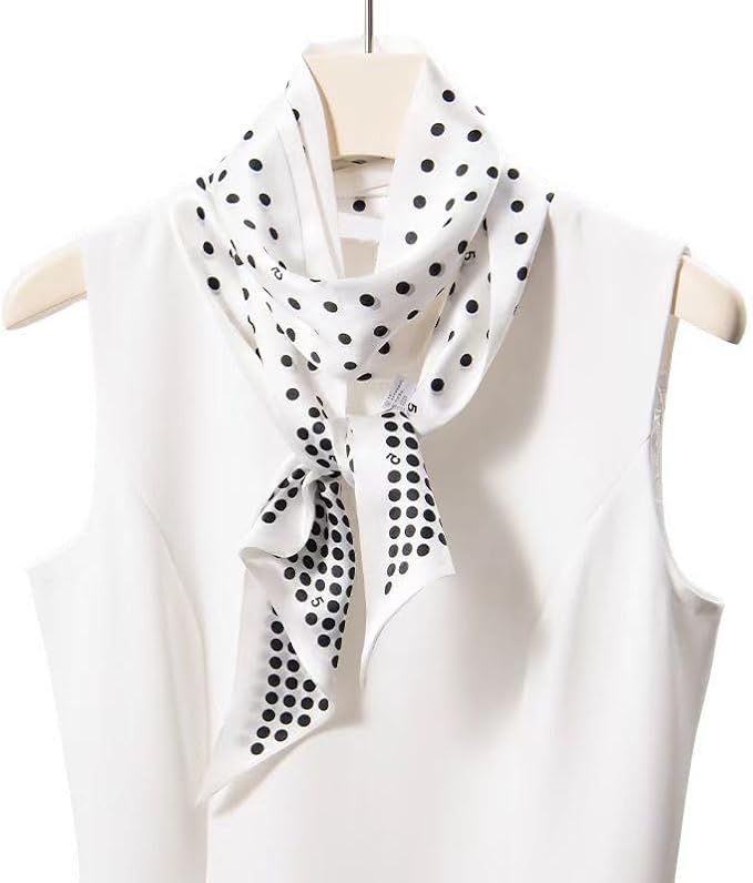 100% Mulberry Silk Ribbon Scarf for Hair Beach Head Wraps for Women Handbag accessories Necktie