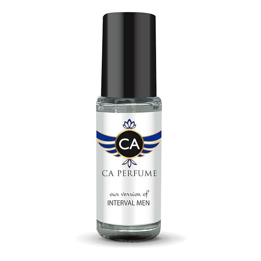 CA Perfume Impression of Interval Men Perfume Oil Amber Woody Scent Long Lasting Cologne for Men Travel Size Mini Perfume Sample TSA Ready Body Oil Roll-on 0.14 Fl Oz 4ml