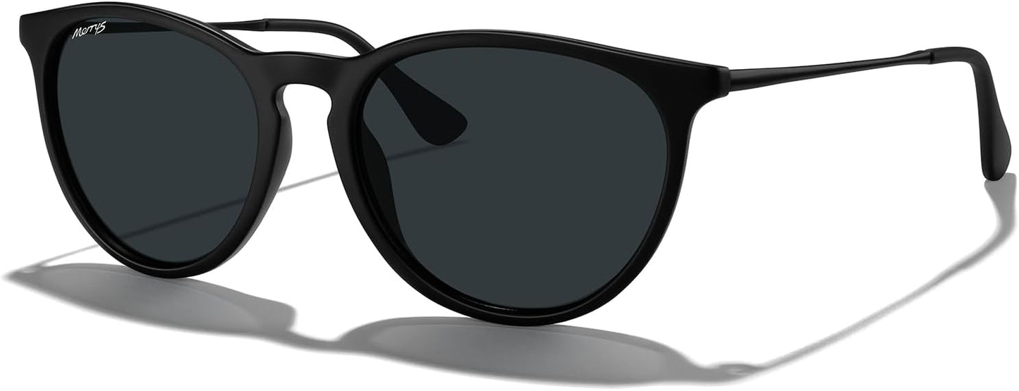 MERRY'S Vintage Polarized Sunglasses for Women Men Retro Round Mirrored Lens Sun glasses UV400