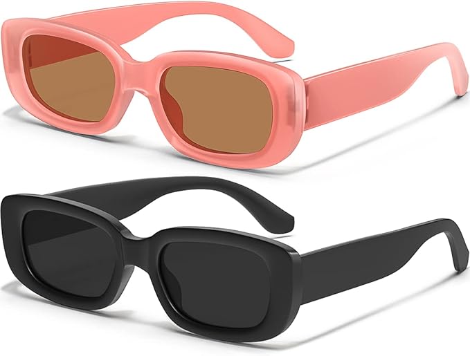 Retro Rectangle Kids Sunglasses 90’s Vintage Fashion Narrow Square Frame Glasses Shades for Girls Boys UV Protection