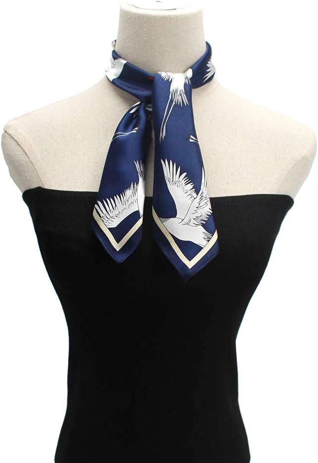 ANDANTINO 100% Real Mulberry Silk Scarf -21'' x 21''- Lightweight Neckerchief –Women Men Small Square Digital Printed Scarves