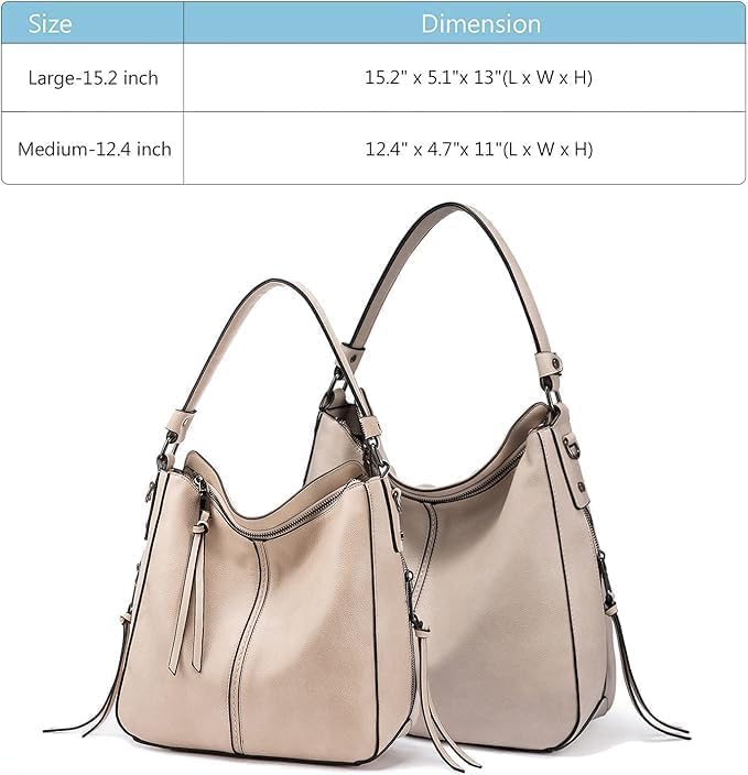 Realer Hobo Crossbody Bags for Women Designer Faux Leather Hobo Handbags Retro Large Size Shoulder Bag Bucket Purse