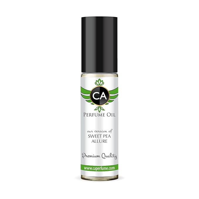 CA Perfume Originals Sweet Pea Allure Unisex Fragrance Oil Green Scent Long Lasting Perfumes for Women & Men Travel Size TSA Ready Mini Parfum Body Oil Roll-on 0.33 Fl Oz 10ml