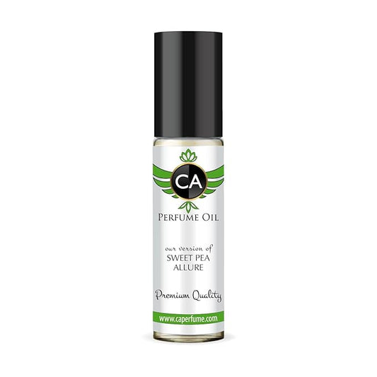 CA Perfume Originals Sweet Pea Allure Unisex Fragrance Oil Green Scent Long Lasting Perfumes for Women & Men Travel Size TSA Ready Mini Parfum Body Oil Roll-on 0.33 Fl Oz 10ml