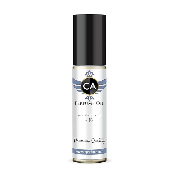 CA Perfume Impression of K for Men Eau De Parfum Woody Aromatic Scent Long Lasting Cologne for Men Travel Size TSA Ready for Day and Night Wear 0.33 Fl Oz 10ml