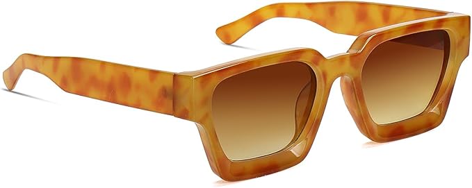 Trendy Square Sunglasses for Men Women Fashion Thick Rectangle Sun Glasses UV Protection Shades Designer Style