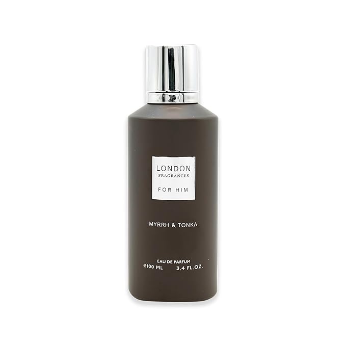 London Fragrances - Myrrh and Tonka - Amber, Vanilla Cologne for Men - Long Lasting Perfume for Men - Woody Eau de Parfum - 3.4 oz