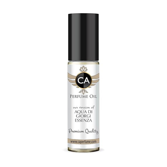 CA Perfume Impression of Aqua Di Giorgi Esenza for Men Perfume Oil Woody Aquatic Scent Long Lasting Cologne for Men Travel Size TSA Ready Mini Parfum Body Oil Roll-on 0.33 Fl Oz 10ml