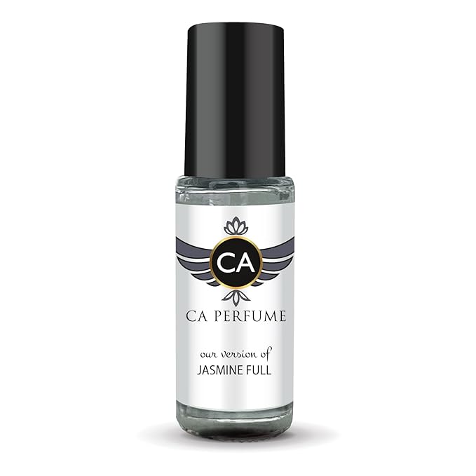 CA Perfume Impression of Jasmine Full Unisex Perfume Oil Floral Scent Long Lasting Fragrance for Women and Men Travel Size Mini Perfume Sample TSA Ready Body Oil Roll-on 0.14 Fl Oz 4ml