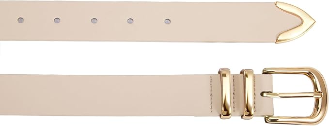 VATAN Women Leather Belt for Jeans Dresses Pants Fashion Ladies Casual Waist Belt with Gold Buckle