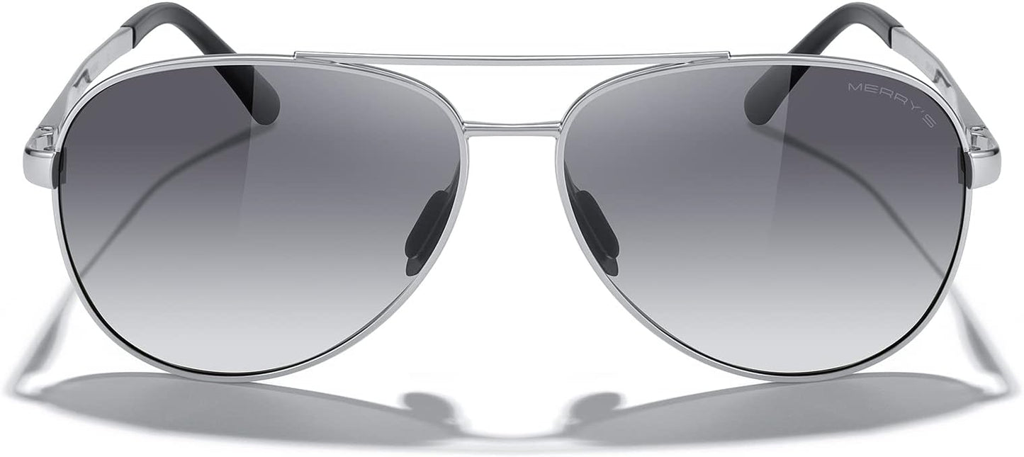 MERRY'S Aviator Sunglasses for Men Women - Polarized Driving Sun glasses Mirrored Lens UV 400 Protection 58 MM