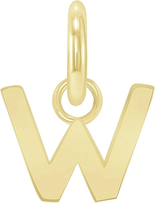 Takar Dainty 10K Gold Mini Initial Letter Pendant, A-Z Bold Gold Letter Charm For Women And Men, Personalized Pendant Charms, Christmas Gift for Women and Men Made In USA
