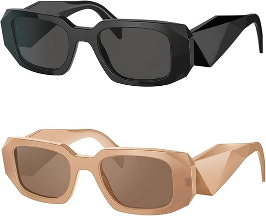 BUTABY Trendy Rectangle Sunglasses for Women Men Retro Sun Glasses Vintage Fashion Square Frame