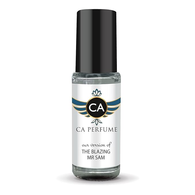 CA Perfume Impression of The Blazing Mr Sam for Men Fragrance Oil Woody Spicy Scent Long Lasting Cologne for Men Travel Size TSA Ready Mini Parfum Body Oil Roll-on 0.14 Fl Oz 4ml