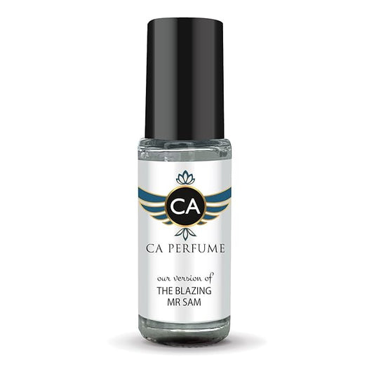 CA Perfume Impression of The Blazing Mr Sam for Men Fragrance Oil Woody Spicy Scent Long Lasting Cologne for Men Travel Size TSA Ready Mini Parfum Body Oil Roll-on 0.14 Fl Oz 4ml