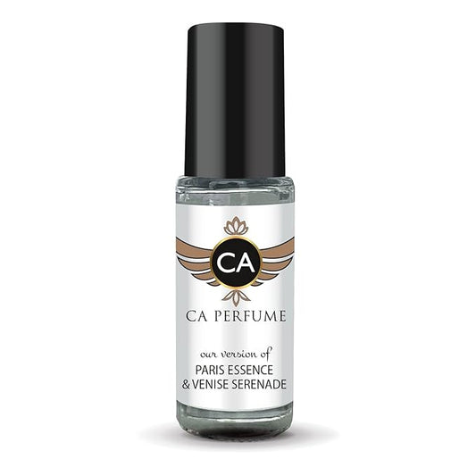 CA Perfume Impression of Paris Essence & Venise Serenade Unisex Fragrance Oil Oriental Scent Long Lasting Perfumes for Women & Men Travel Size TSA Ready Mini Parfum Body Oil Roll-on 0.14 Fl Oz 4ml