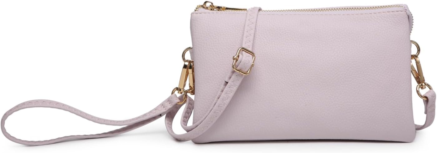 JEN & CO. Riley Small Crossbody Bags for Women Vegan Leather Wristlet Clutch Wallet Purses Handbags with 2 Straps